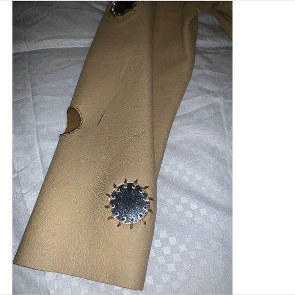 PRADA NAPPA LEATHER CROP TOP BLOUSE EU SIZE 42 *RIPPED* FITS LIKE A US Size 4 - Picture 9 of 13